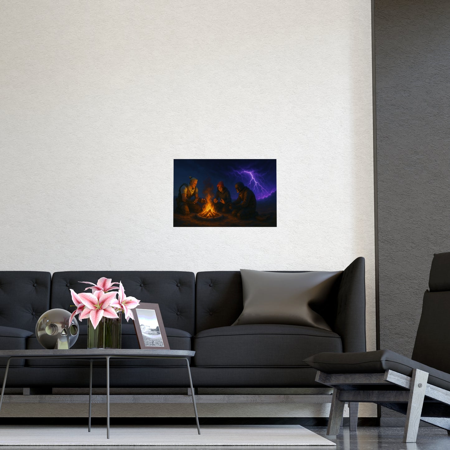 Campfire in the Storm Matte Poster