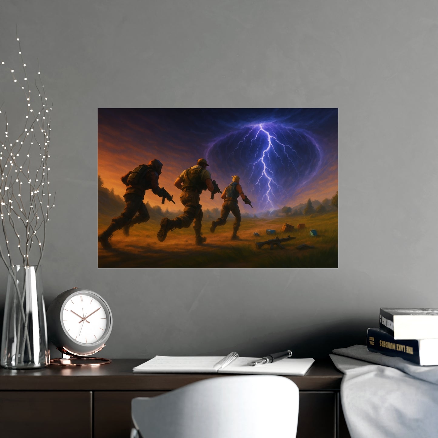 3 Men vs Storm Matte Poster