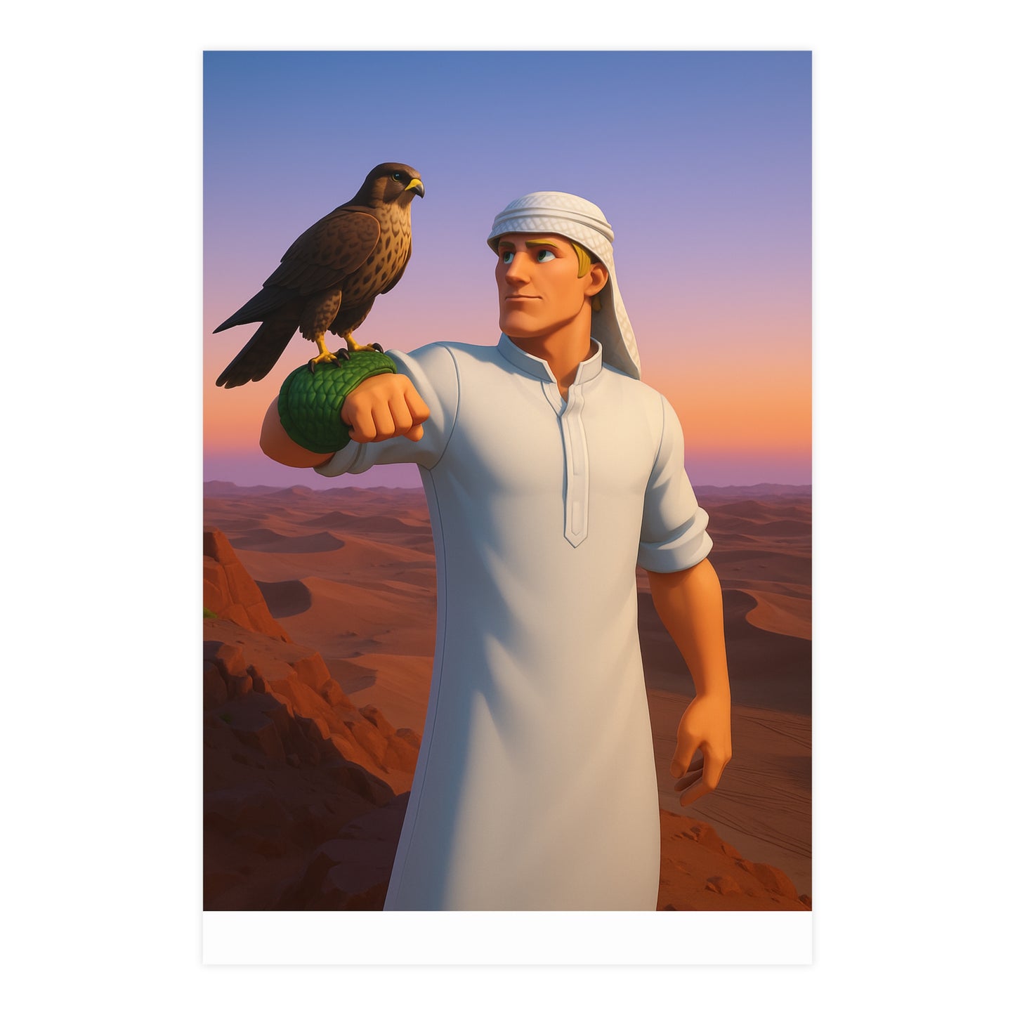 Desert Falcon Matte Poster