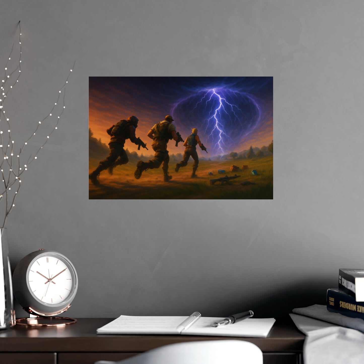 3 Men vs Storm Matte Poster