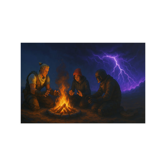 Campfire in the Storm Matte Poster