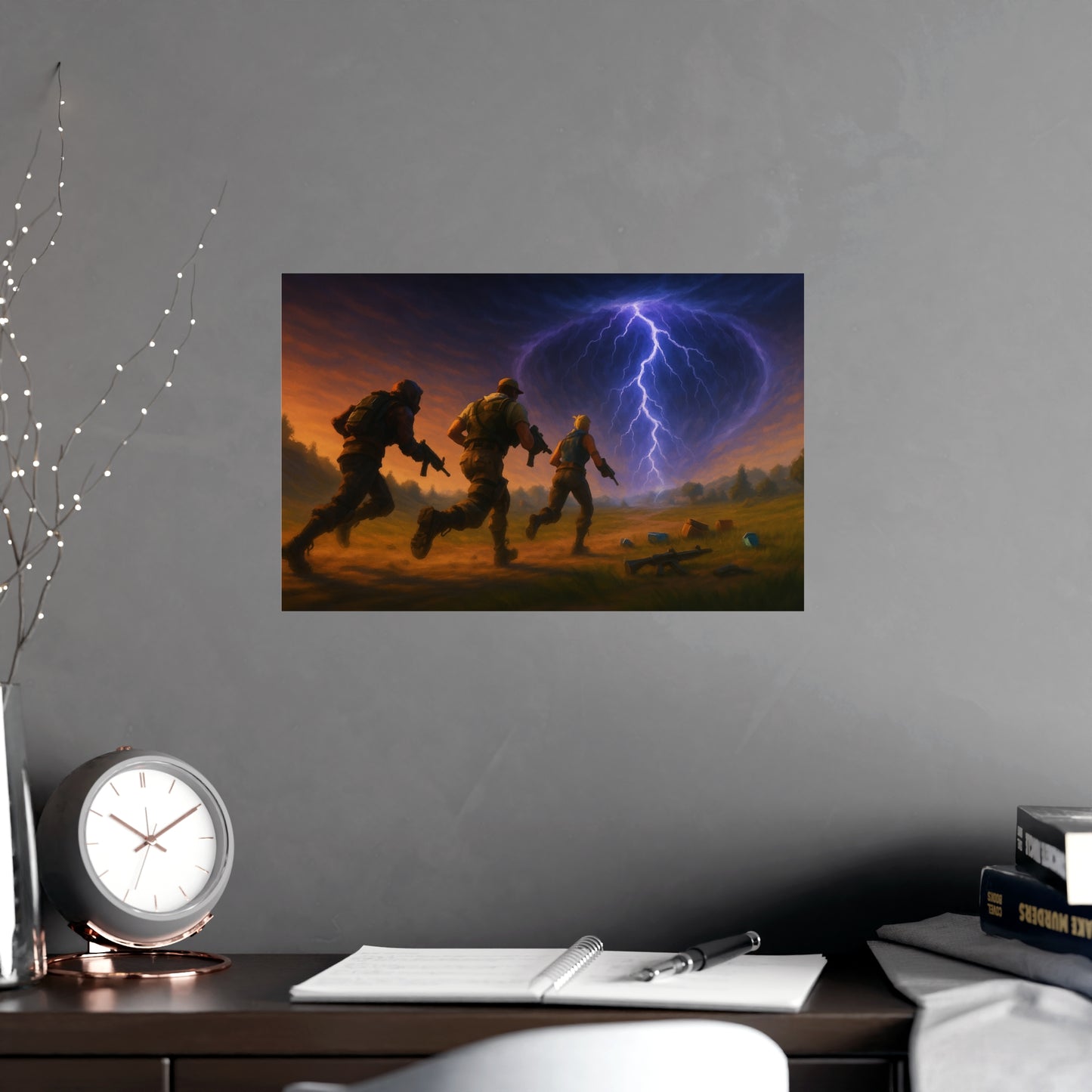 3 Men vs Storm Matte Poster
